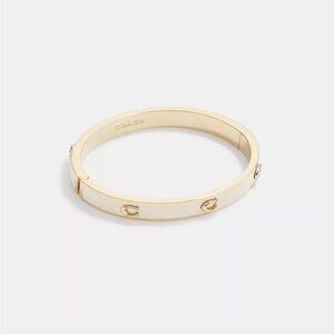Coach Pegged Signature Hinged Bangle